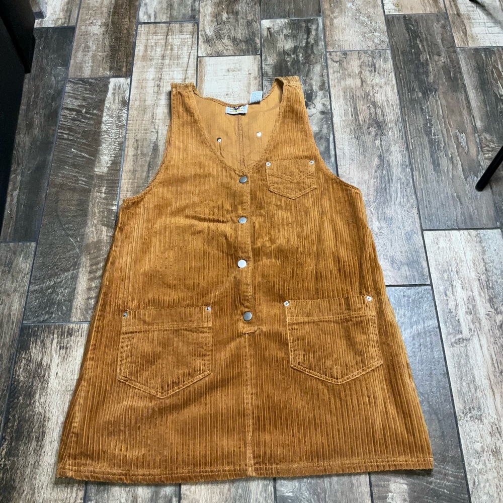 Great gear clothing co vintage tan corduroy button down dress size medium